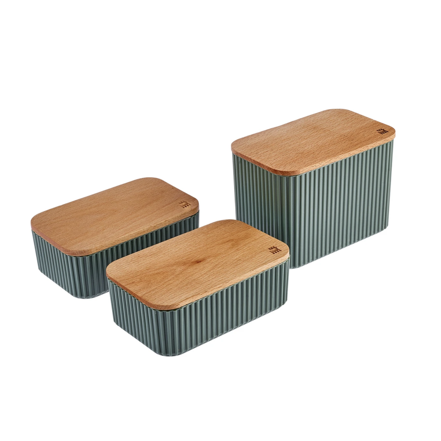 Karaca Massimo 3 Piece Storage Container Set Green