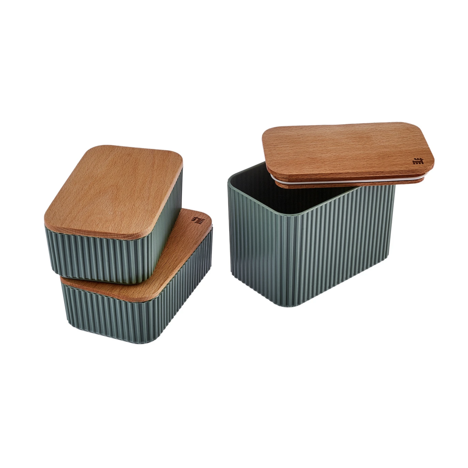 Karaca Massimo 3 Piece Storage Container Set Green