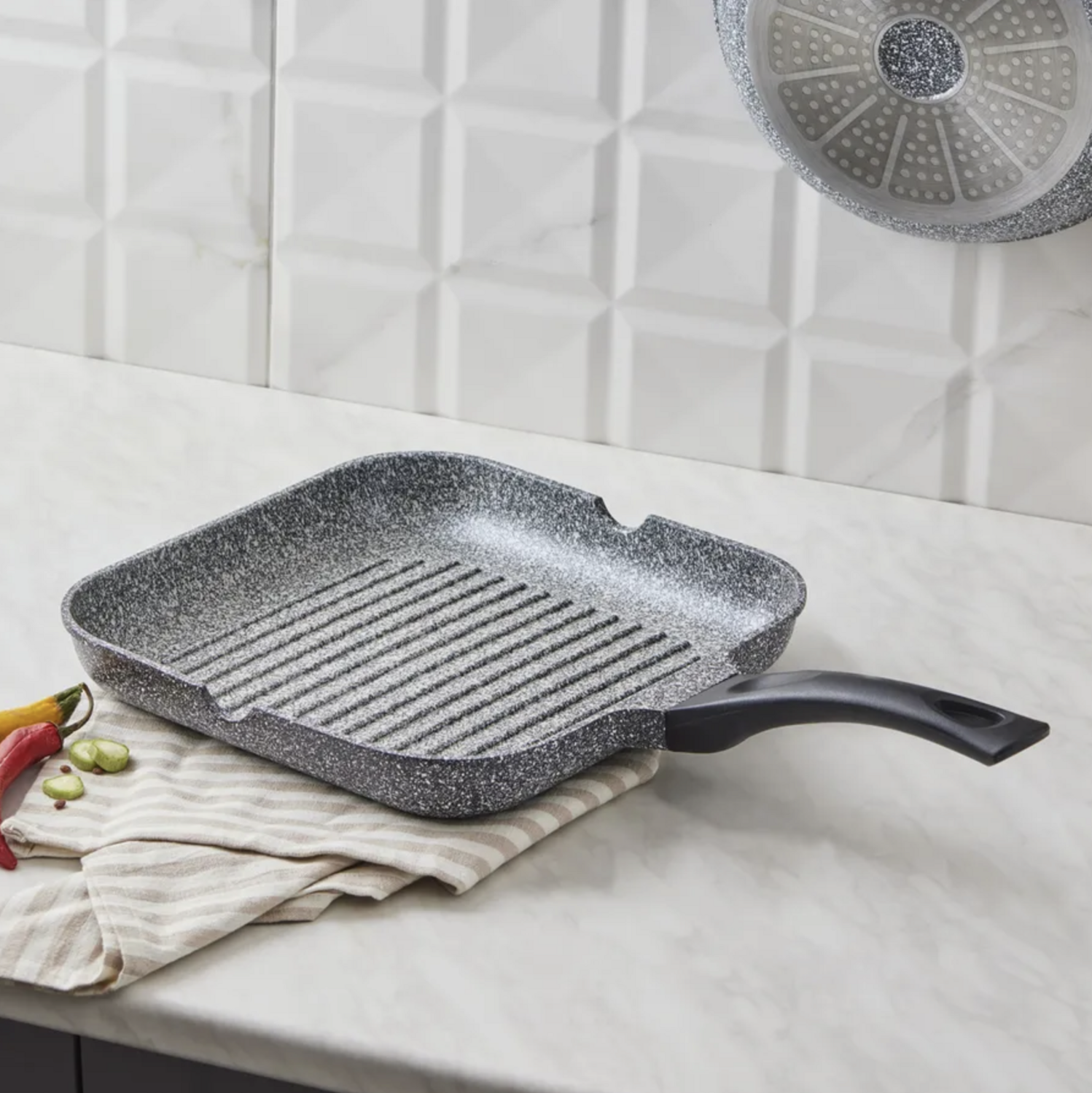 Karaca Serra Grijs Biograniet Grillpan 28cm