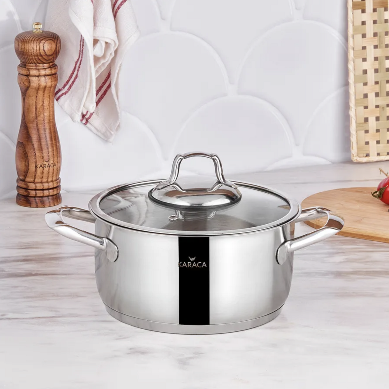Karaca Bianca 304 Steel Pot 20 cm