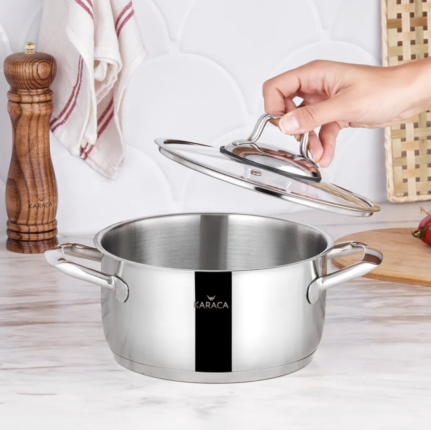 Karaca Bianca 304 Steel Pot 20 cm
