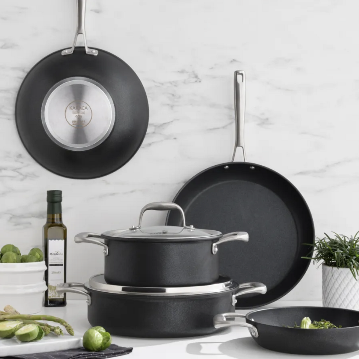 Karaca Bio Diamond Pro 7 Piece Cookware Set with Induction Base