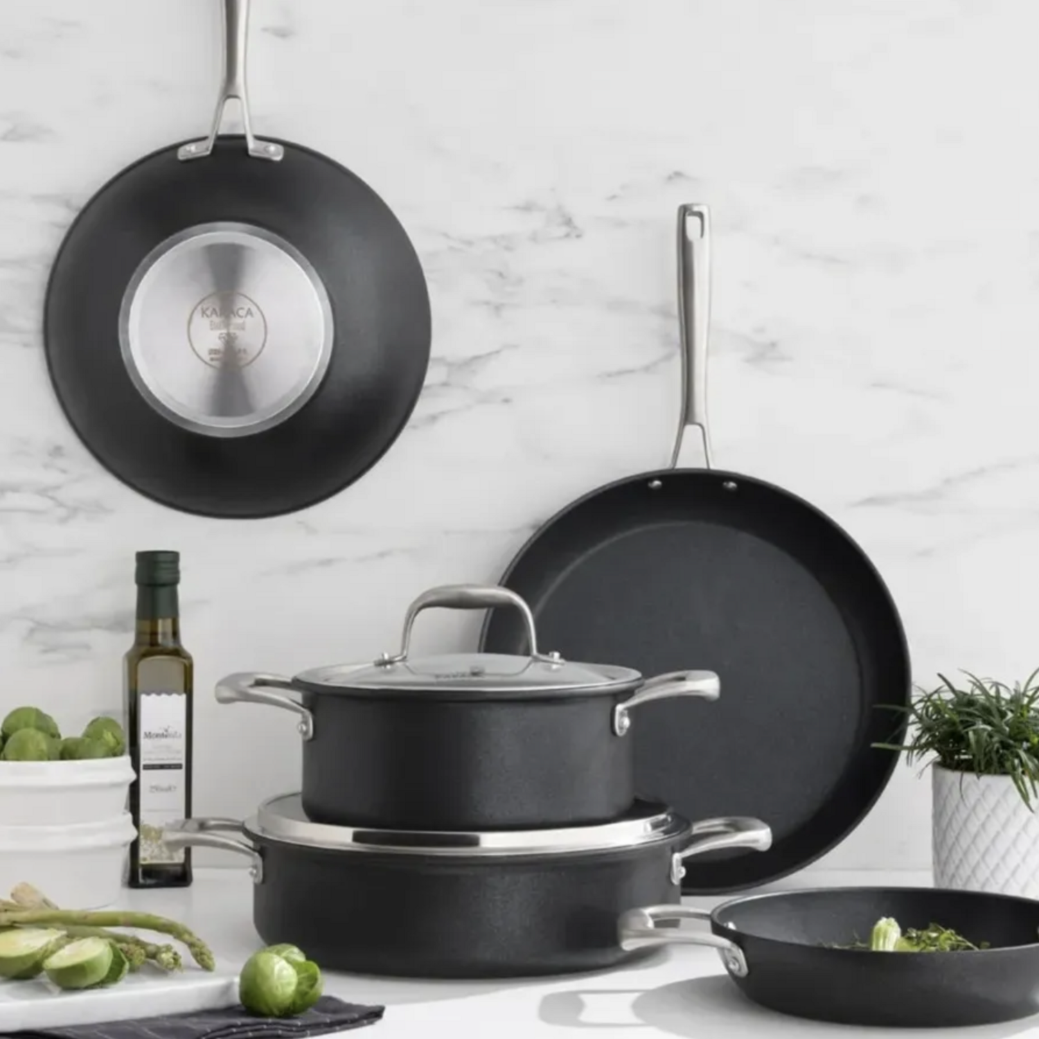 Karaca Bio Diamond Pro 7 Piece Cookware Set with Induction Base