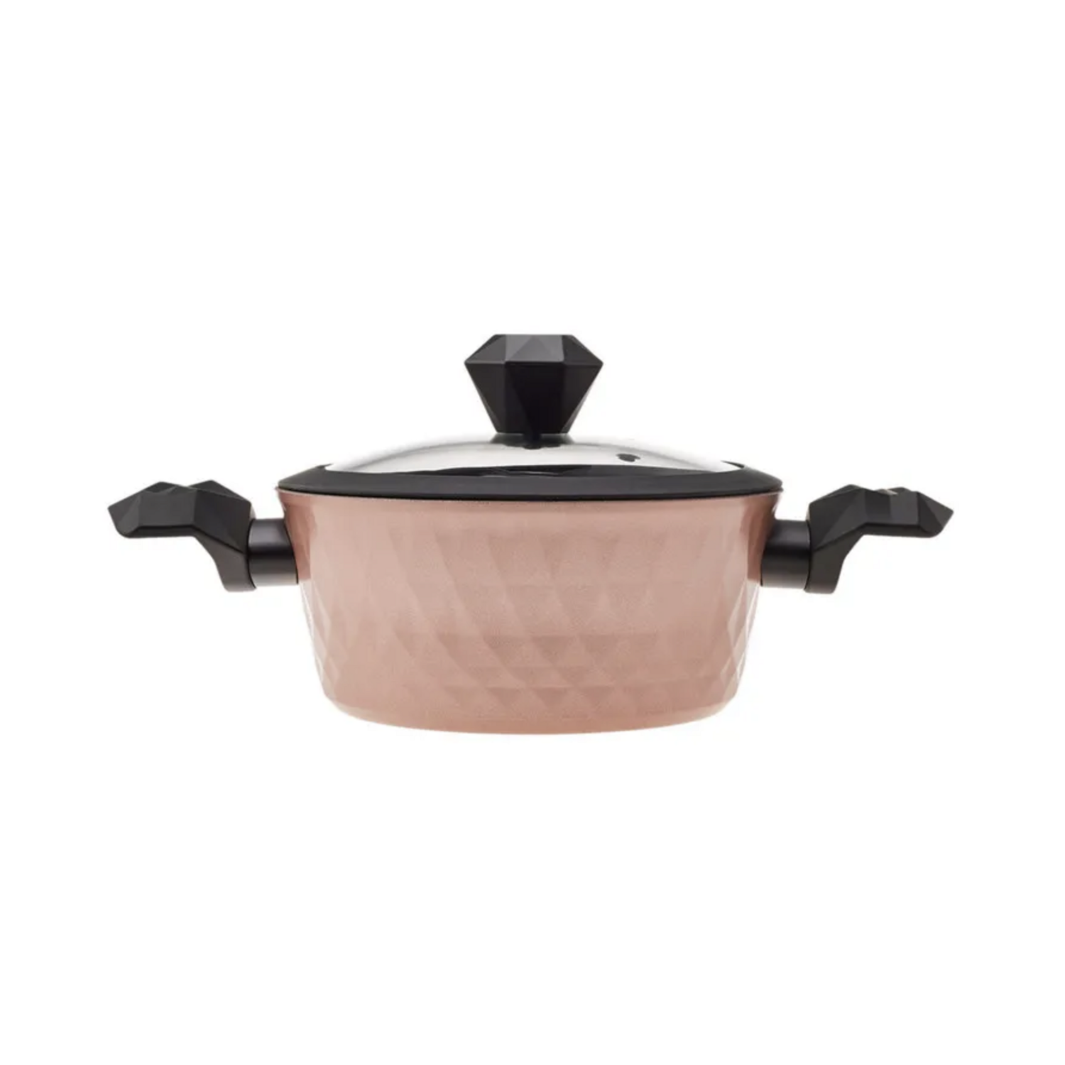 Karaca Bio Diamond 7 Piece Induction Cookware Set Rose Gold Antibacterial Handle