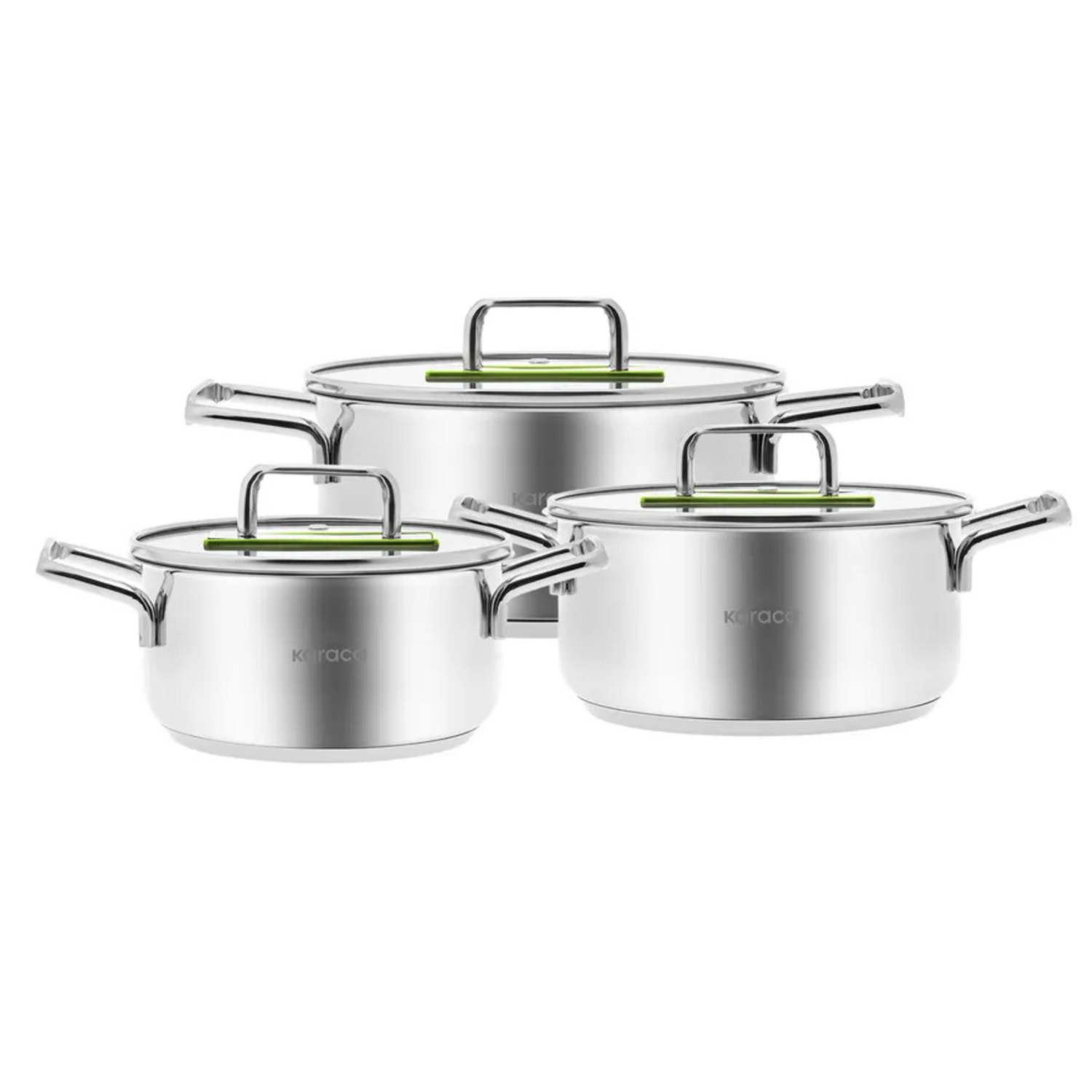 Karaca Arya Steel Cookware Set Green 6 Piece