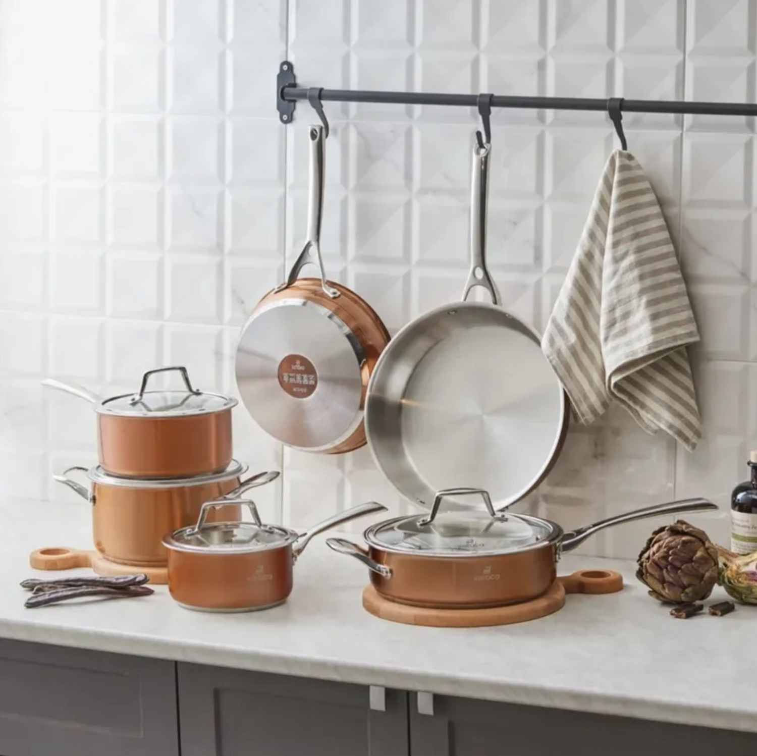 Karaca Rosegold Stainless Steel Cookware Set 10 Piece