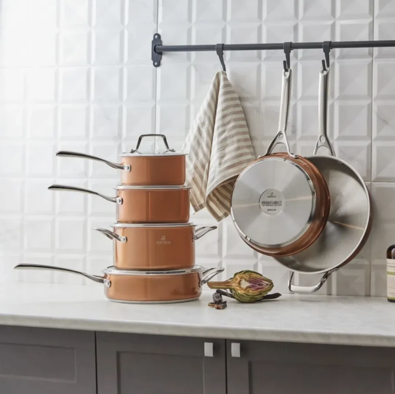 Karaca Rosegold Stainless Steel Cookware Set 10 Piece