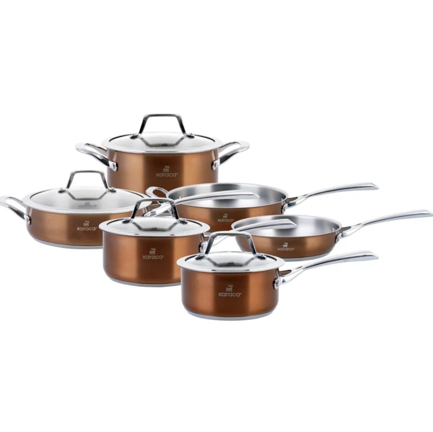 Karaca Rosegold Stainless Steel Cookware Set 10 Piece