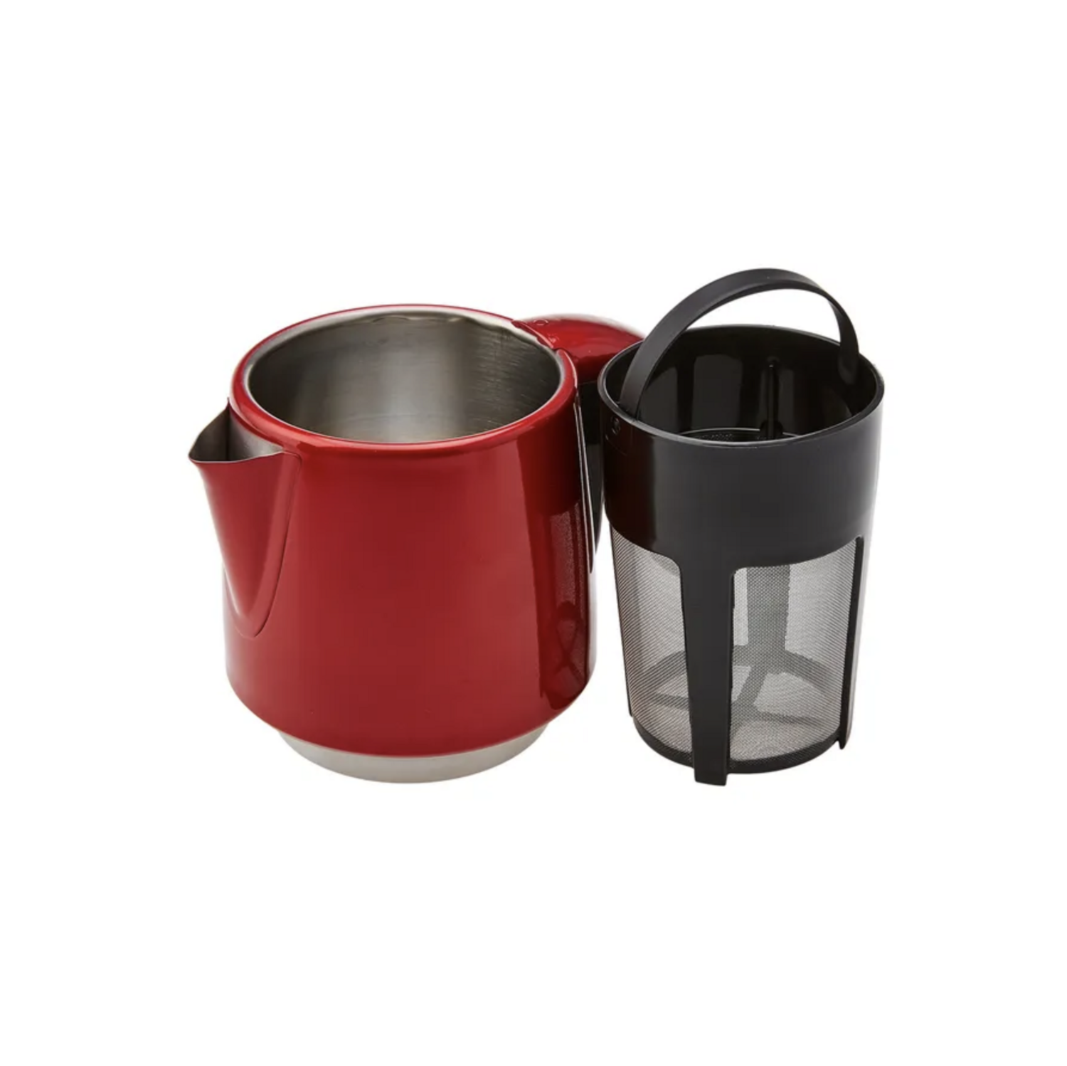 Karaca Daystar 2 in 1 Tea Maker with Steel Teapot Redblack