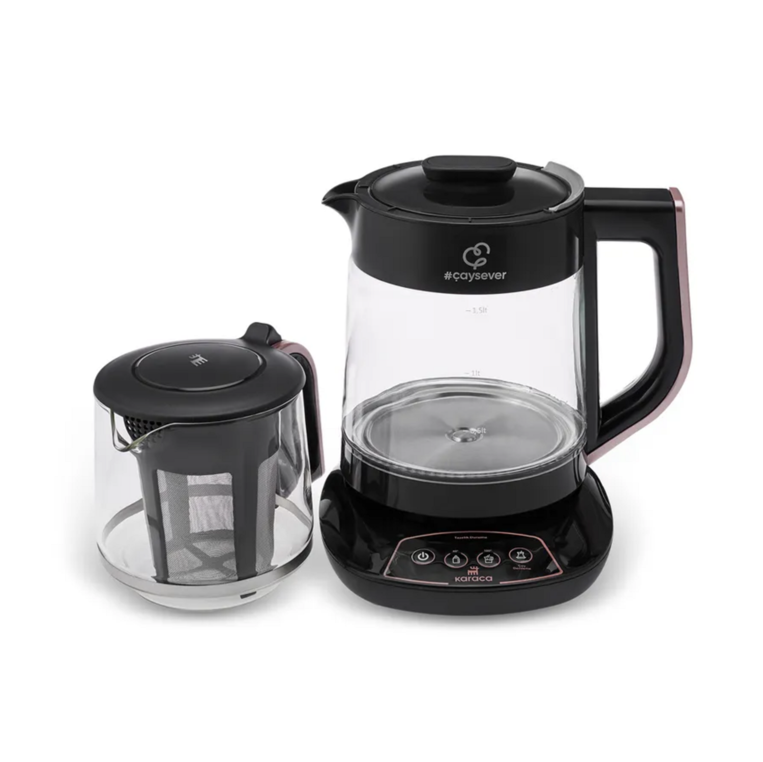Karaca Caysever Glass Talking Tea Maker Rosegold