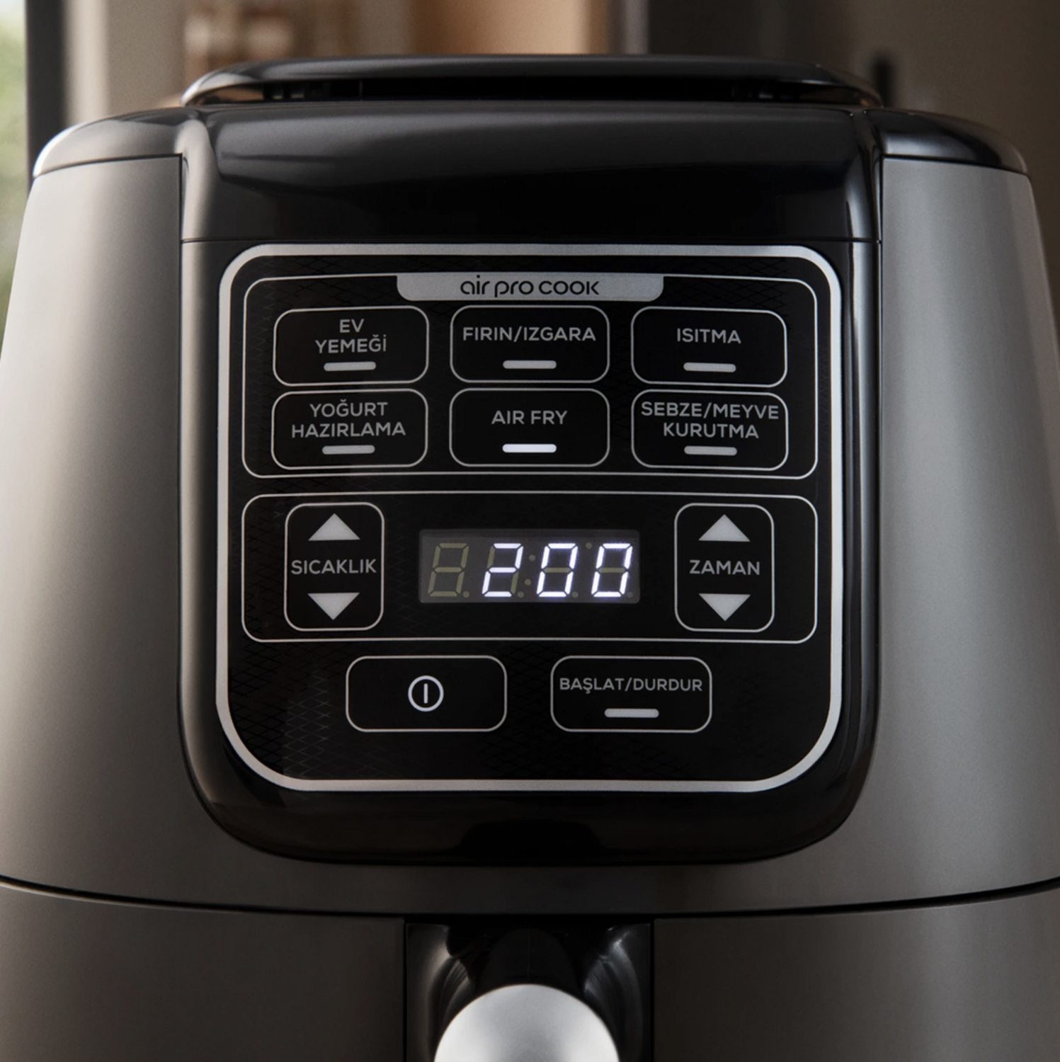Karaca Air Cook XL 2 in 1 Talking Air Fryer Space Gray