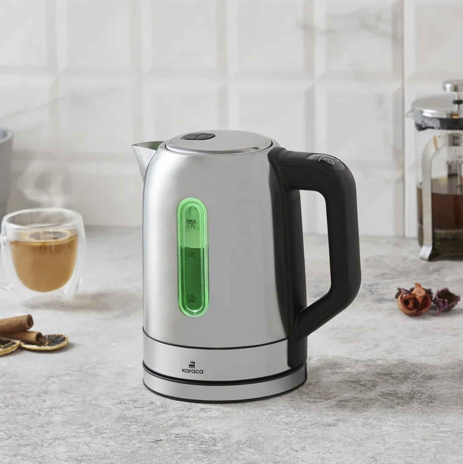 Karaca Inox Water Kettle 2200W with Temperature Adjustable and Led Light 2204​
