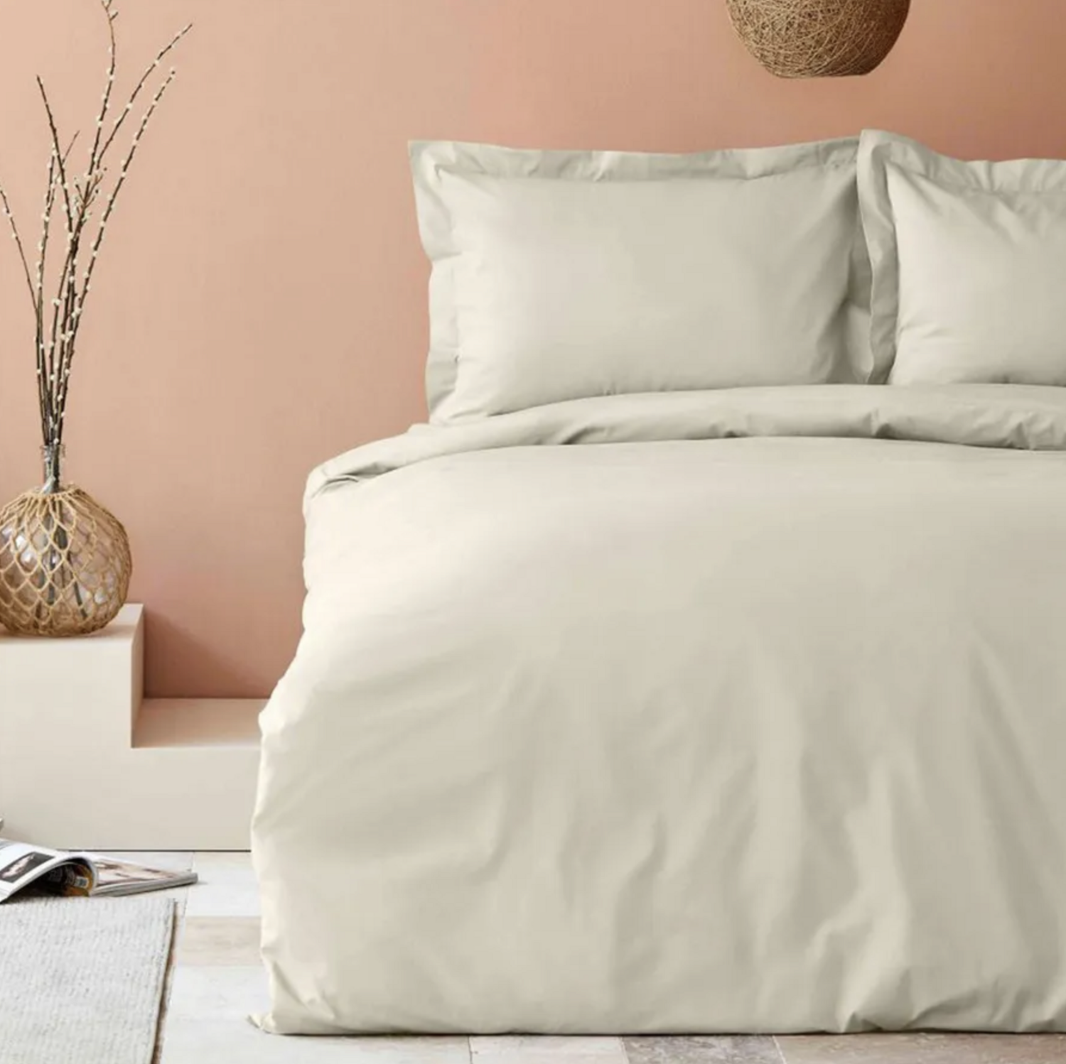 Karaca Home Back To Basic Beige 100% Cotton Double Duvet Cover Set