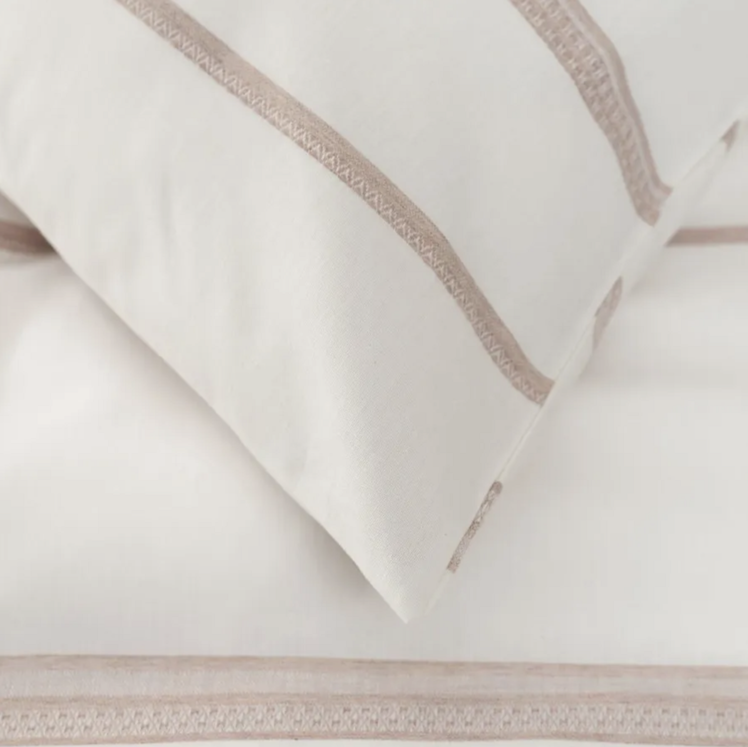 Karaca Home Vetro Beige Double Yarn Dyed Duvet Cover Set