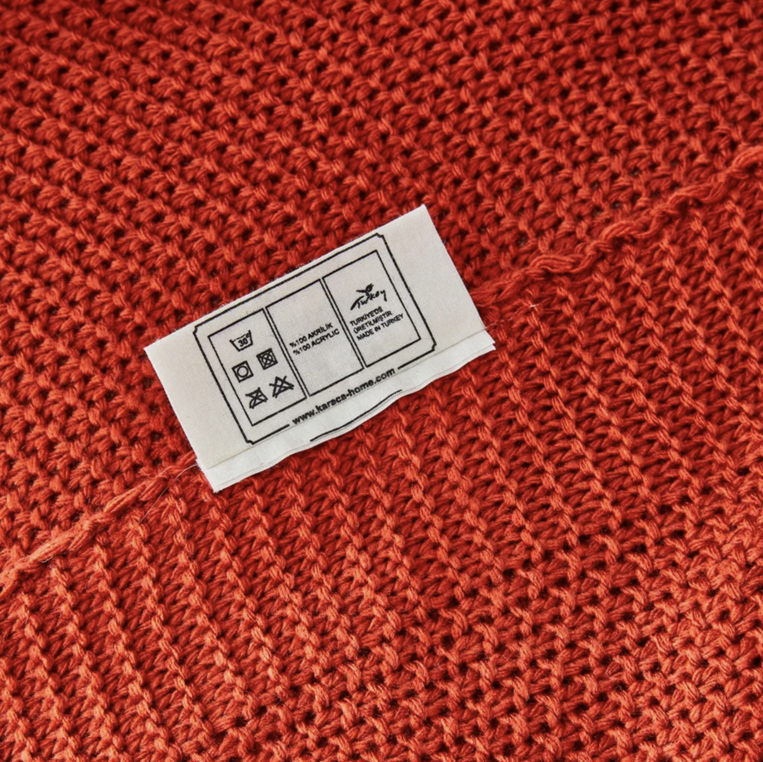 Karaca Home Terra Cotta Double Sided Stitch Throw Oeko-Tex Certified