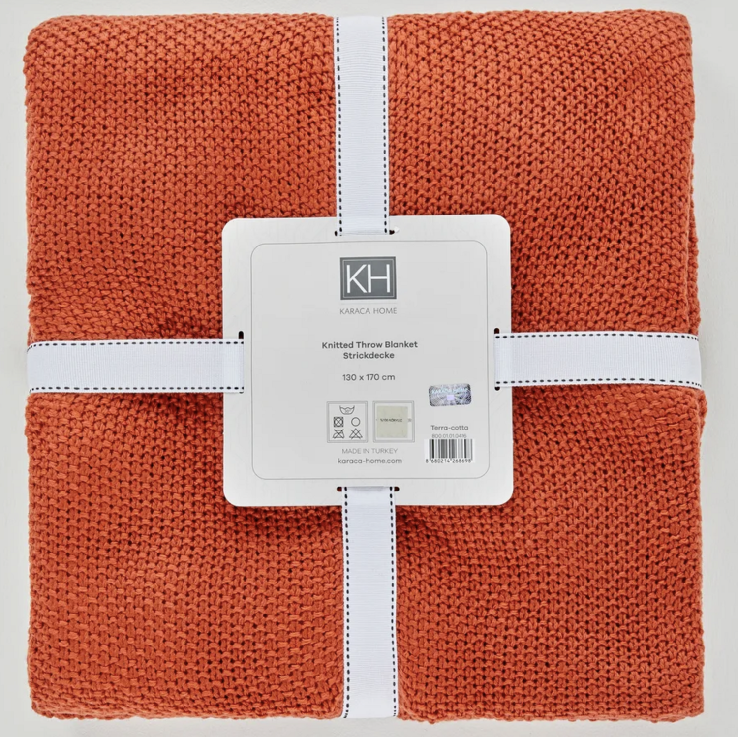 Karaca Home Terra Cotta Double Sided Stitch Throw Oeko-Tex Certified