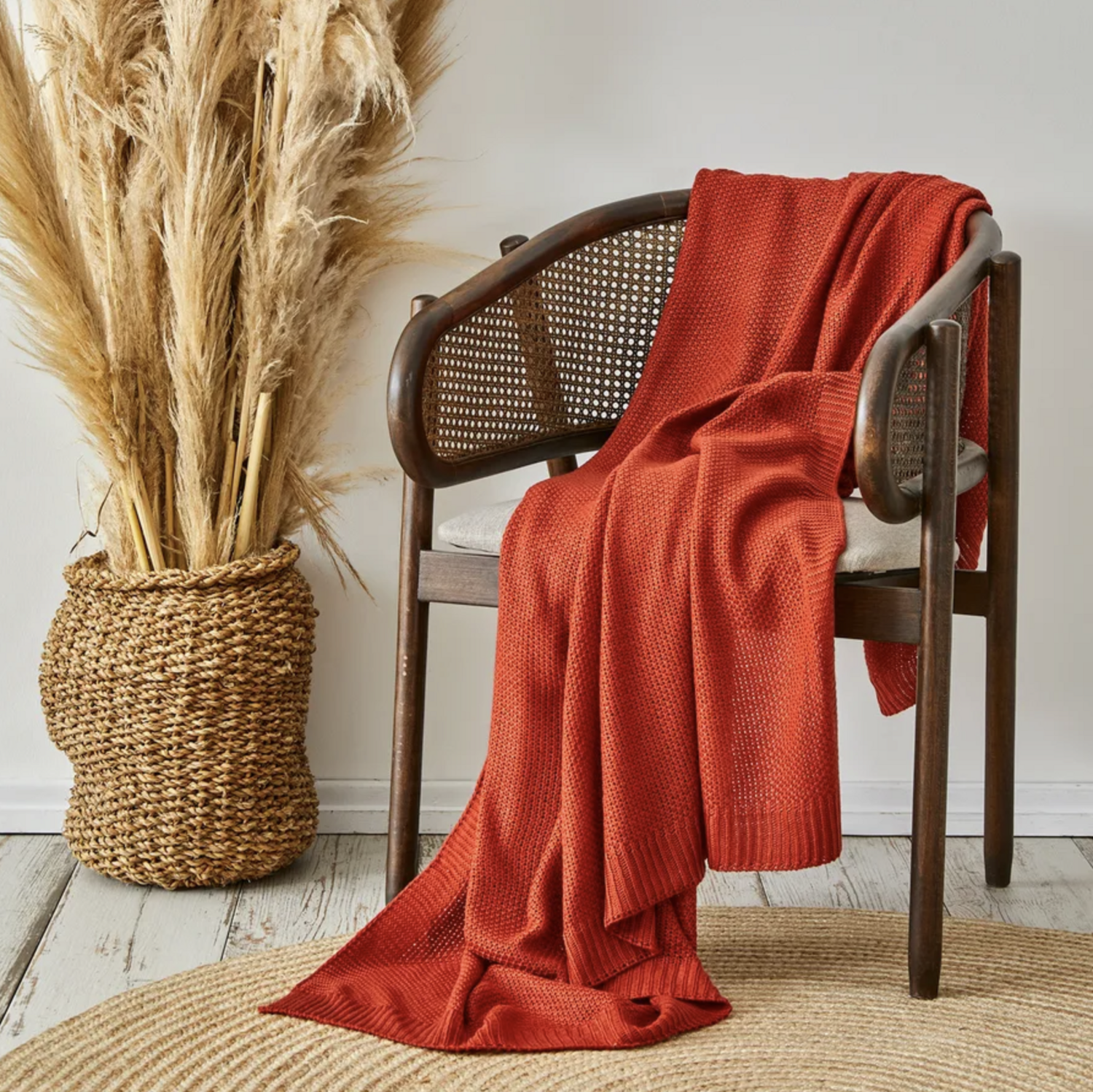 Karaca Home Terra Cotta Double Sided Stitch Throw Oeko-Tex Certified