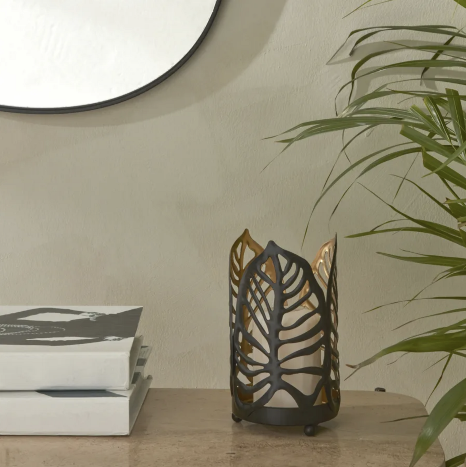 Karaca Home Timber Candle Holder 9.5 x 9.3 x 16 cm Metal