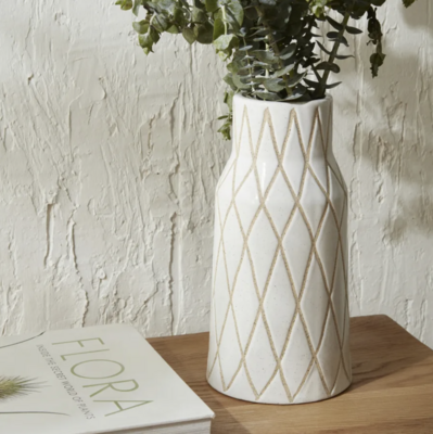 Karaca Home Mosaic Vase 16 x 16 x 32 cm White