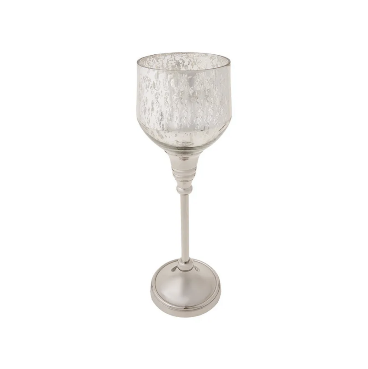 Karaca Lucca Tealight Candle Holder Antique Silver 28cm