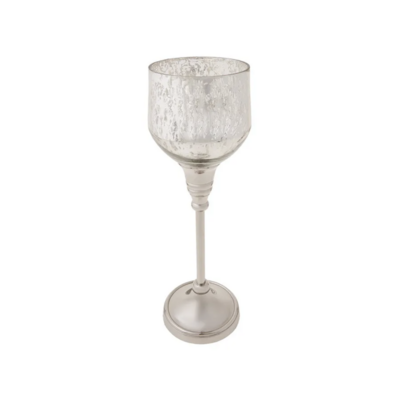 Karaca Lucca Tealight Candle Holder Antique Silver 28cm