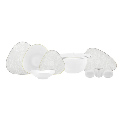 Karaca Fine Pearl Extra Jules 62 Piece for 12 Person Dinner Set