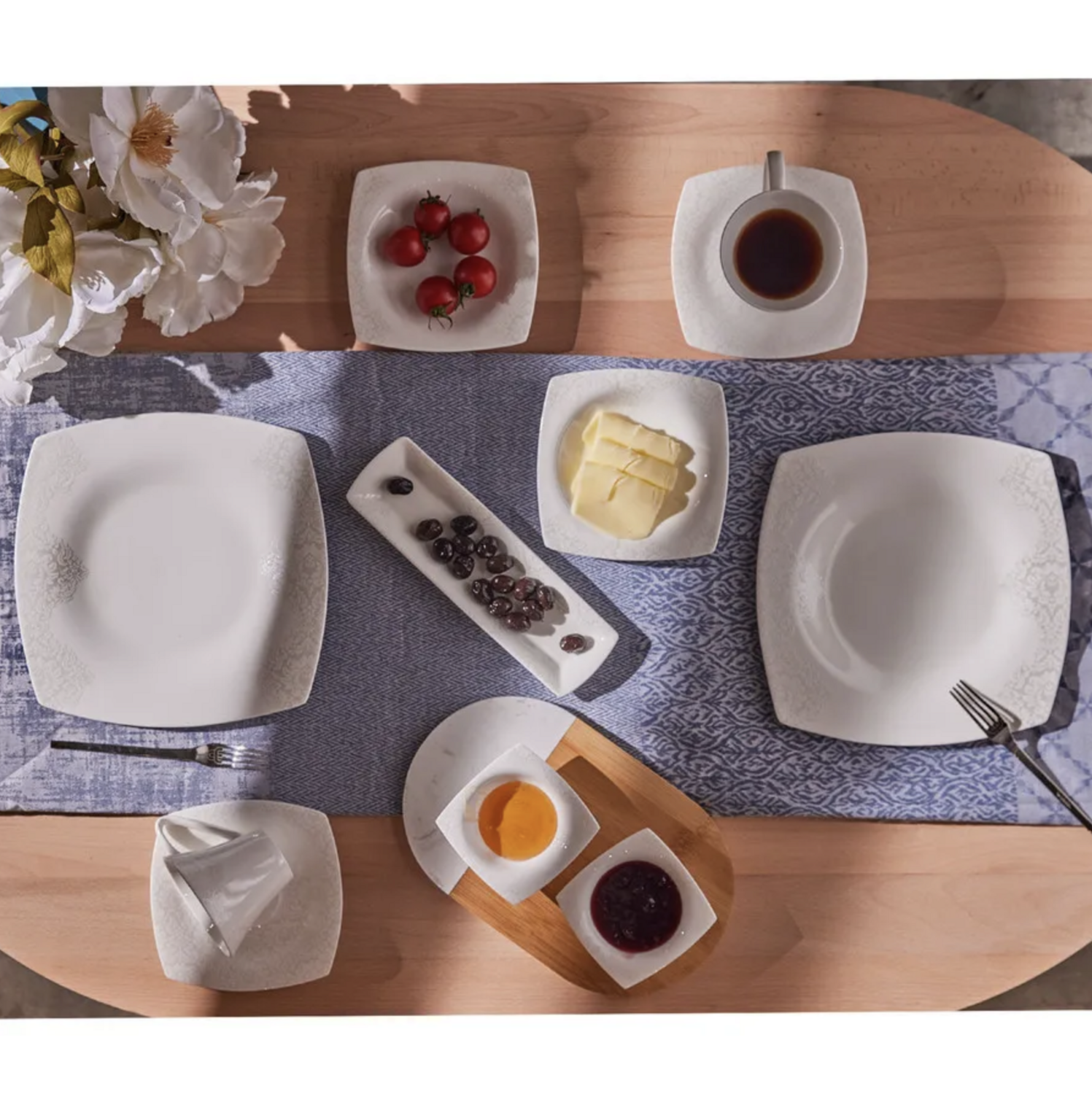 Karaca Fine Pearl Helen 26 Pieces Pearl Breakfast Set Square