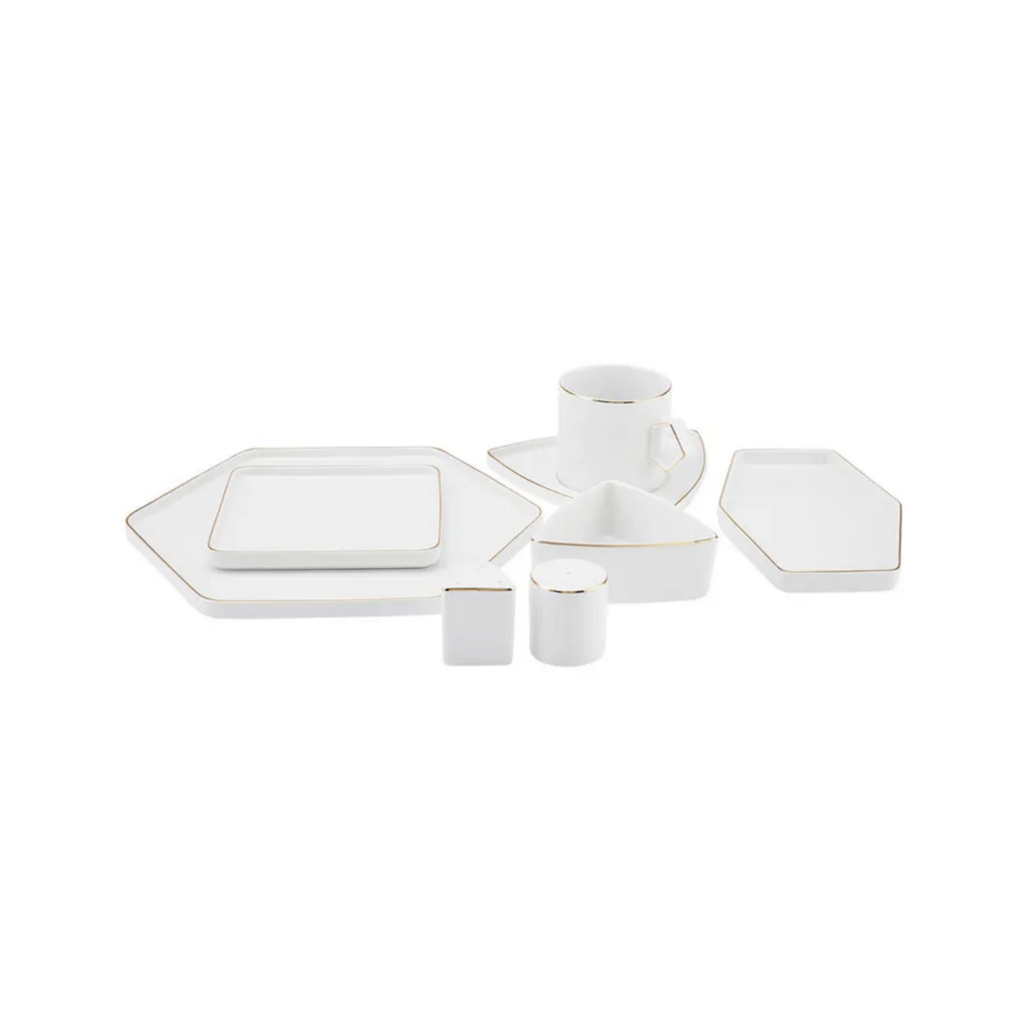 Karaca Streamline Geo Gold 28 Piece 6 Person Breakfast/Service Set