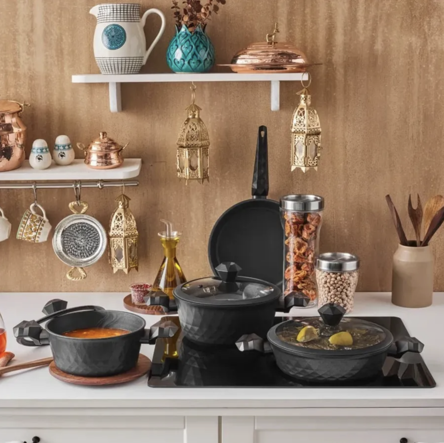 Karaca Bio Diamond 7 Piece Antibacterial Cookware Set
