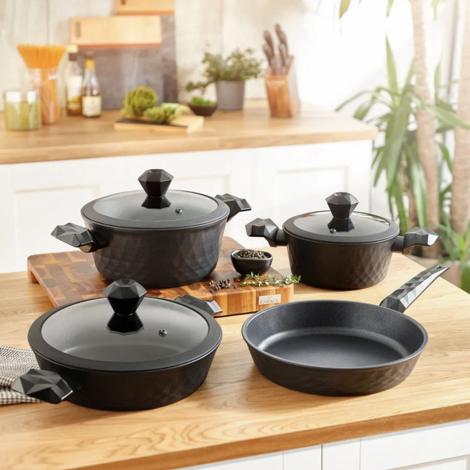 Karaca Bio Diamond 7 Piece Antibacterial Cookware Set