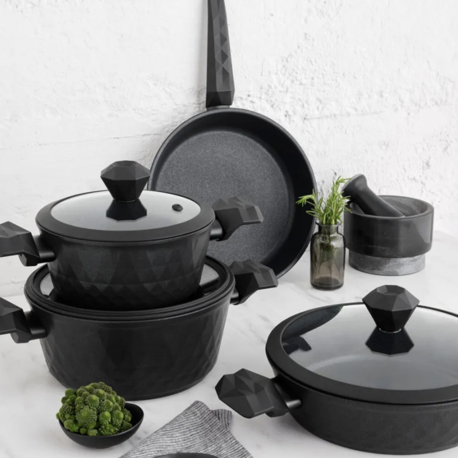 Karaca Bio Diamond 7 Piece Antibacterial Cookware Set