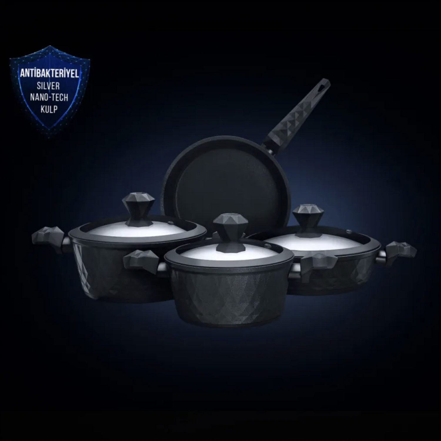 Karaca Bio Diamond 7 Piece Antibacterial Cookware Set