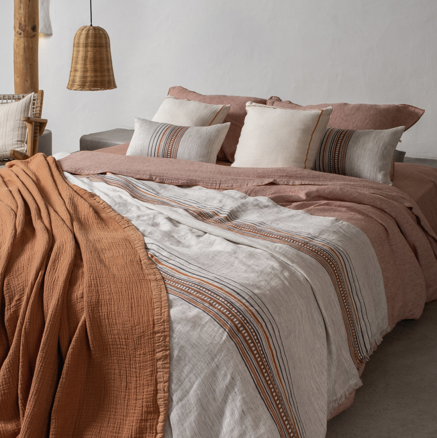 Buldans Costa 2 Person Bed Linen Set Terra