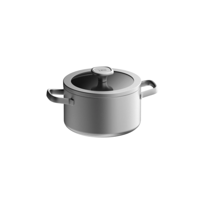 Berghoff LEO RECYCLED R Stainless Steel Cooking Pot With Lid 20cm Graphite