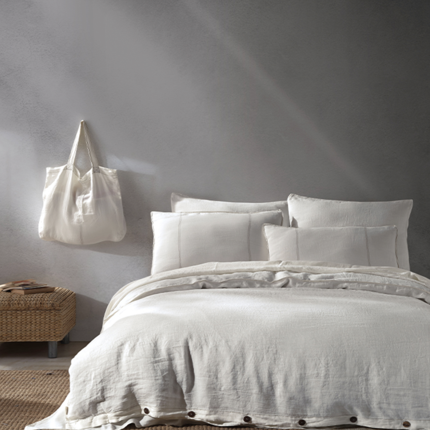 Buldans Galya Duvet Cover Set 200x220 cm Off White