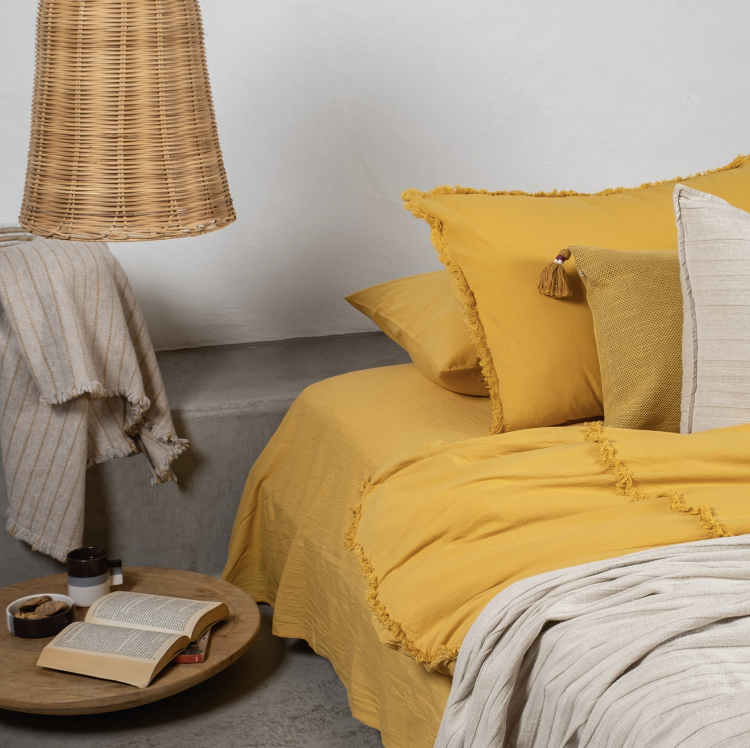 Buldans Burumcuk Duvet Cover Set 200x220 cm Mustard