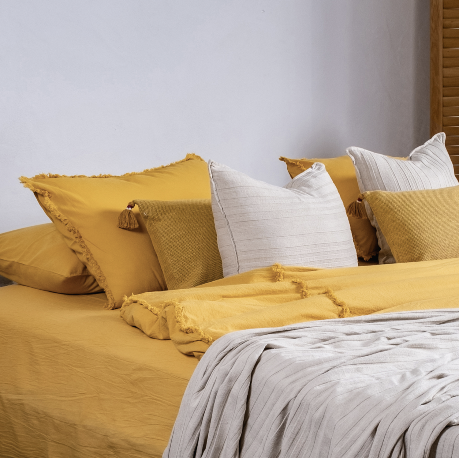 Buldans Burumcuk Duvet Cover Set 200x220 cm Mustard