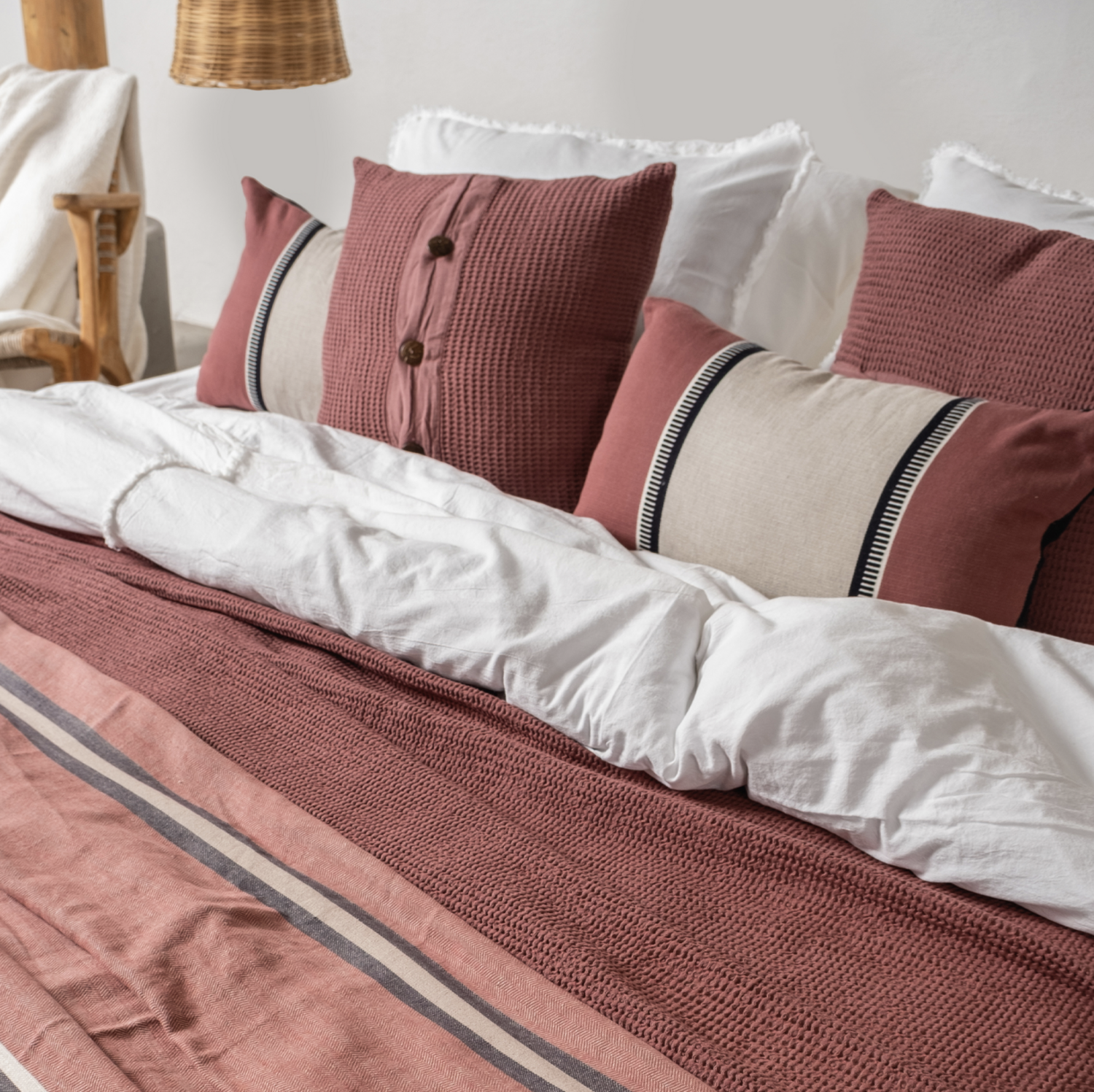 Bulldans Bohem Bed Cover  180x240 cm Rustic Burgundy