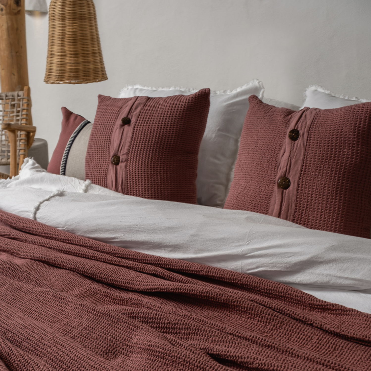 Buldans Bohem Cushion 45x45 cm Rustic Burgundy