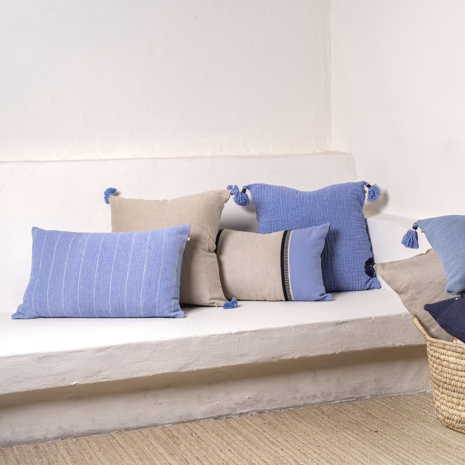 Buldans Bone Cushion 35x55 cm Blue