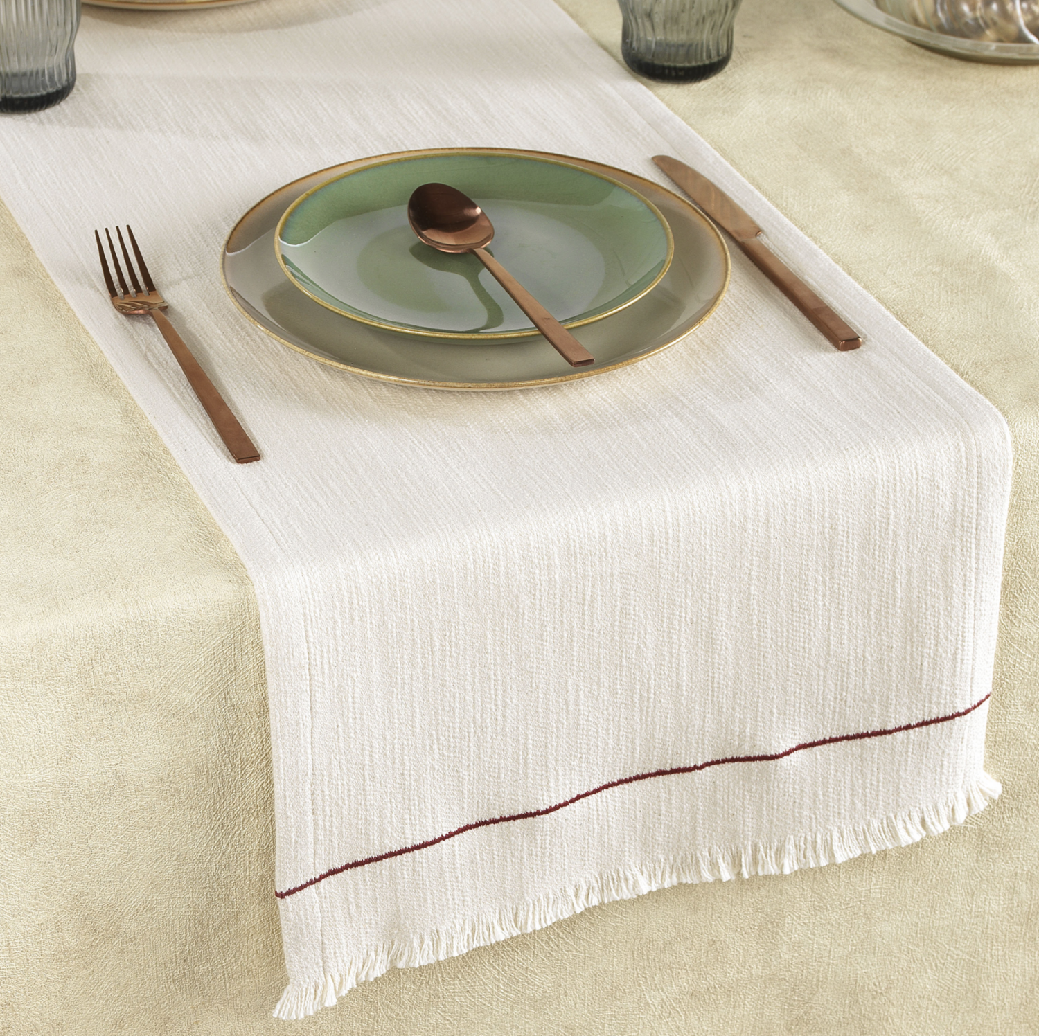 Buldans Perge Runner 40x160 cm Rustic Bordo