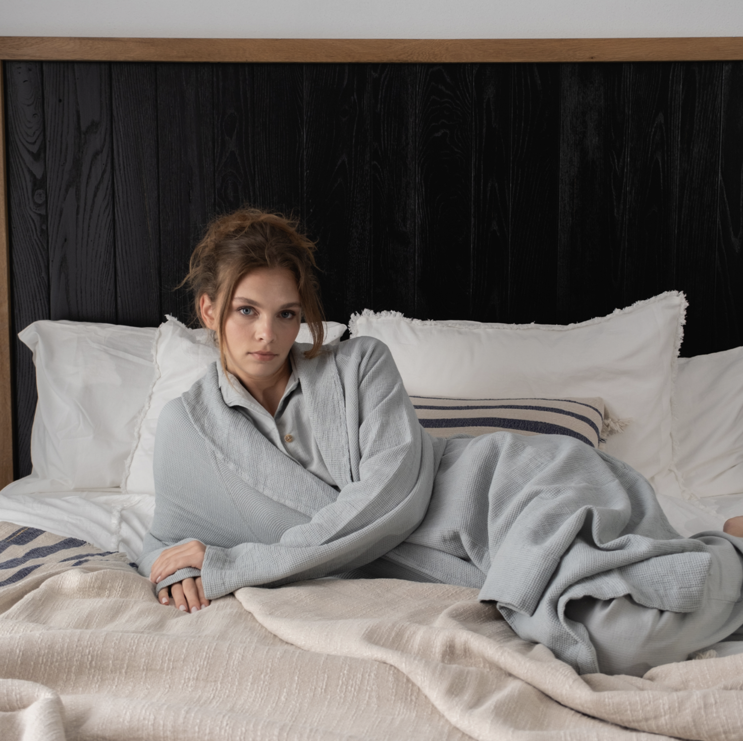 Buldans Suri Mini Waffle Bathrobe gray