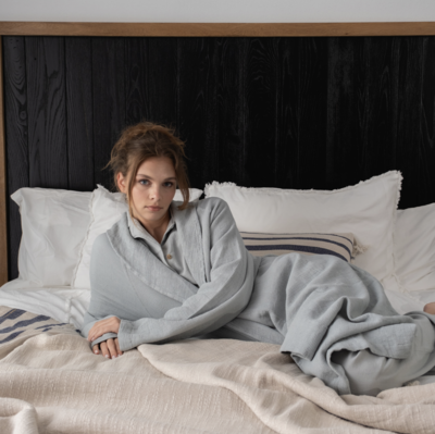 Buldans Suri Mini Waffle Bathrobe gray