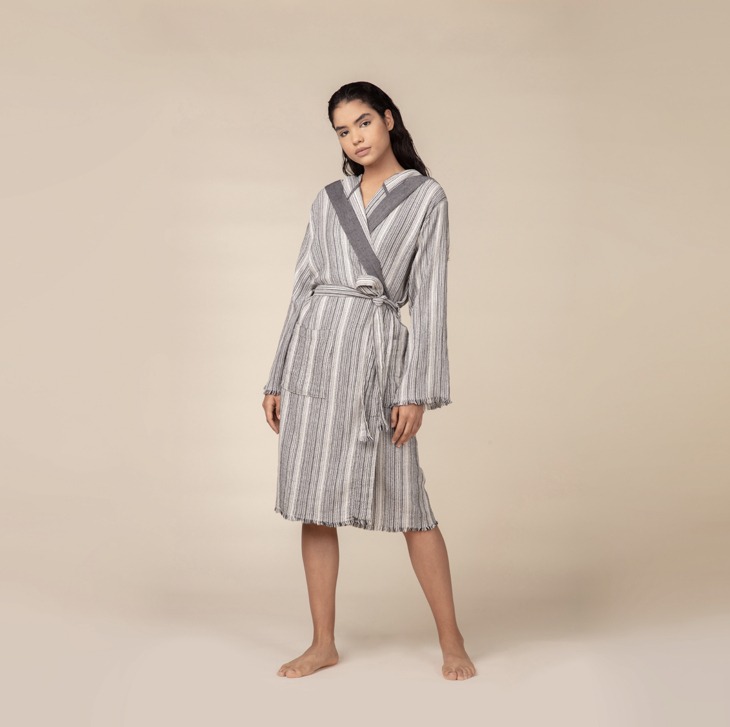 Bulldans Adel Mini Waffle Bathrobe Black
