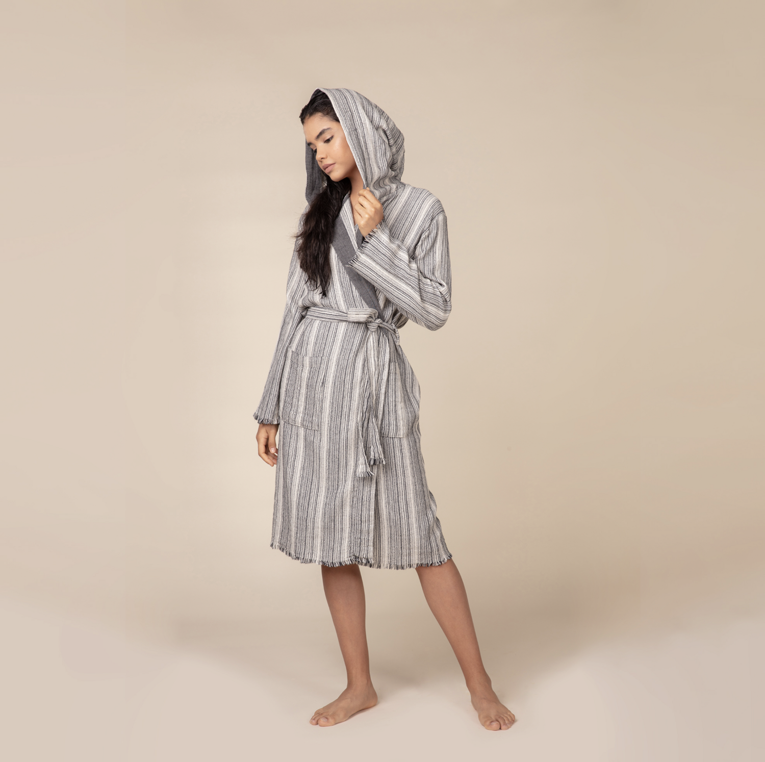 Bulldans Adel Mini Waffle Bathrobe Black