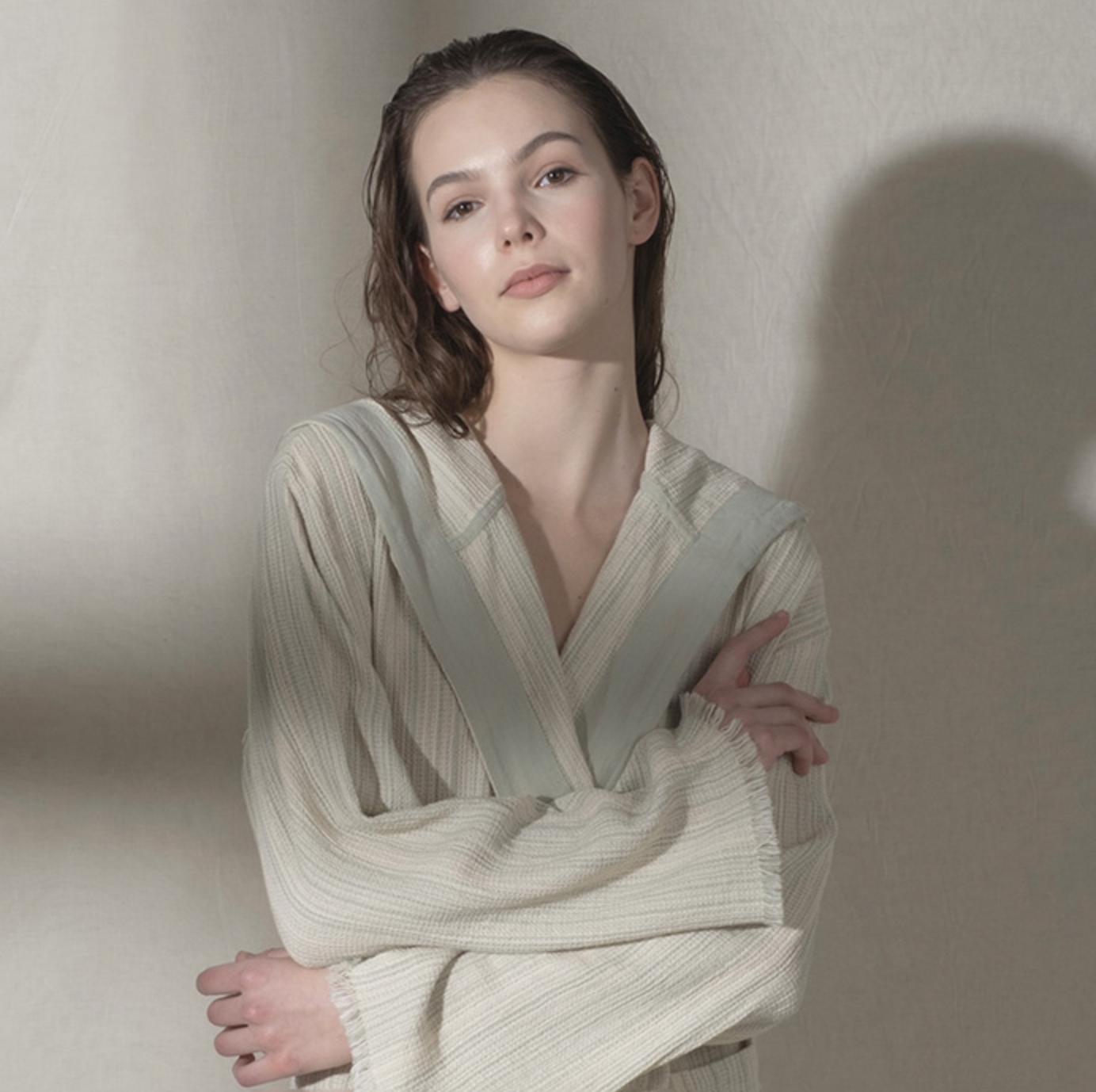 Buldans Adel Mini Waffle Bathrobe Sage Green