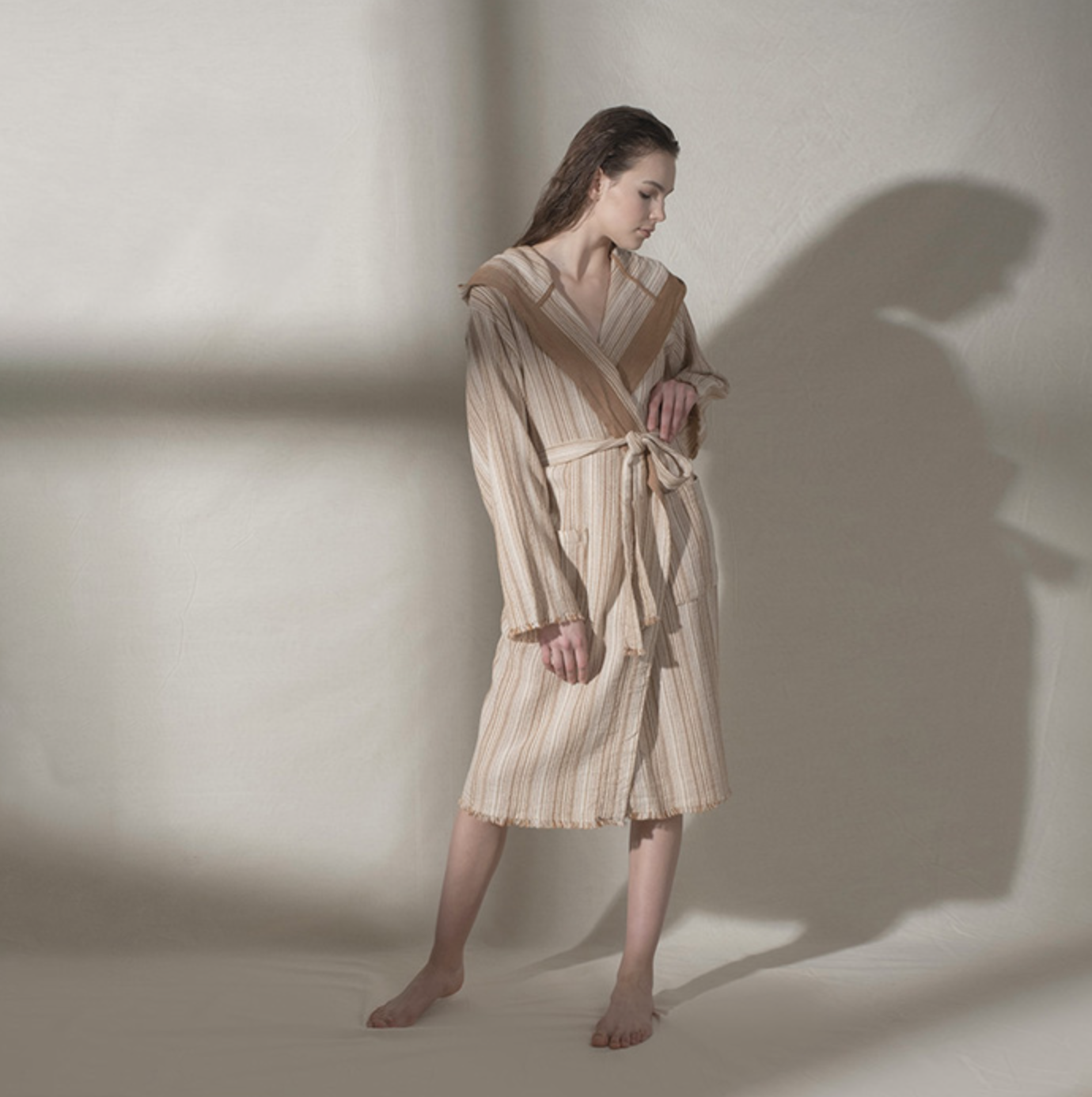Bulldans Adel Mini Waffle Bathrobe Tobacco