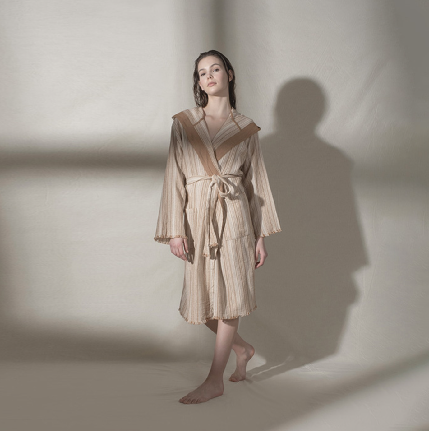Bulldans Adel Mini Waffle Bathrobe Tobacco