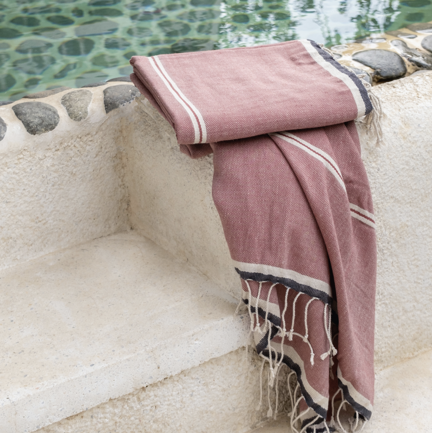 Buldans Mykonos Peshtemal Rustic Burgundy