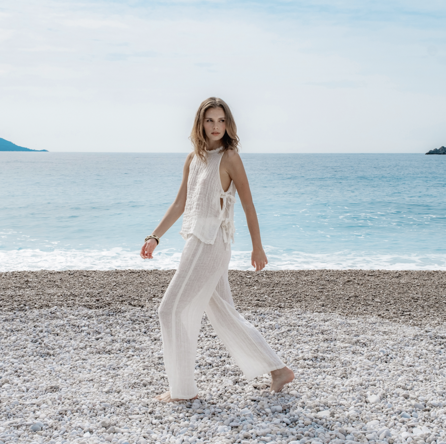 Buldans Amalfi 100% Linnen Broek Off White